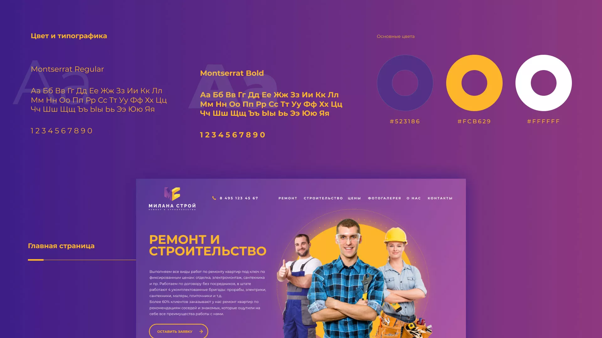 Разработка сайта строительной компании «Милана-Строй» в Мглине