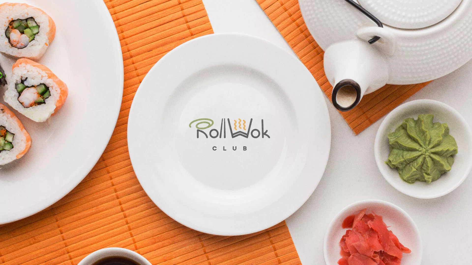 Разработка логотипа и фирменного стиля в Мглине для суши-бара «Roll Wok Club» Разработка логотипа и фирменного стиля в Мглине для суши-бара «Roll Wok Club»